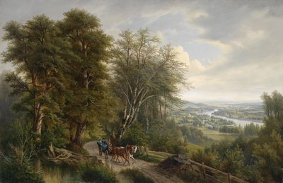 Große Donaulandschaft mit Blick auf Nußdorf von Josef Burgaritzky